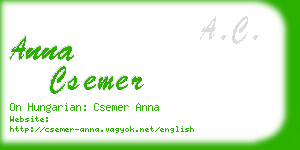 anna csemer business card